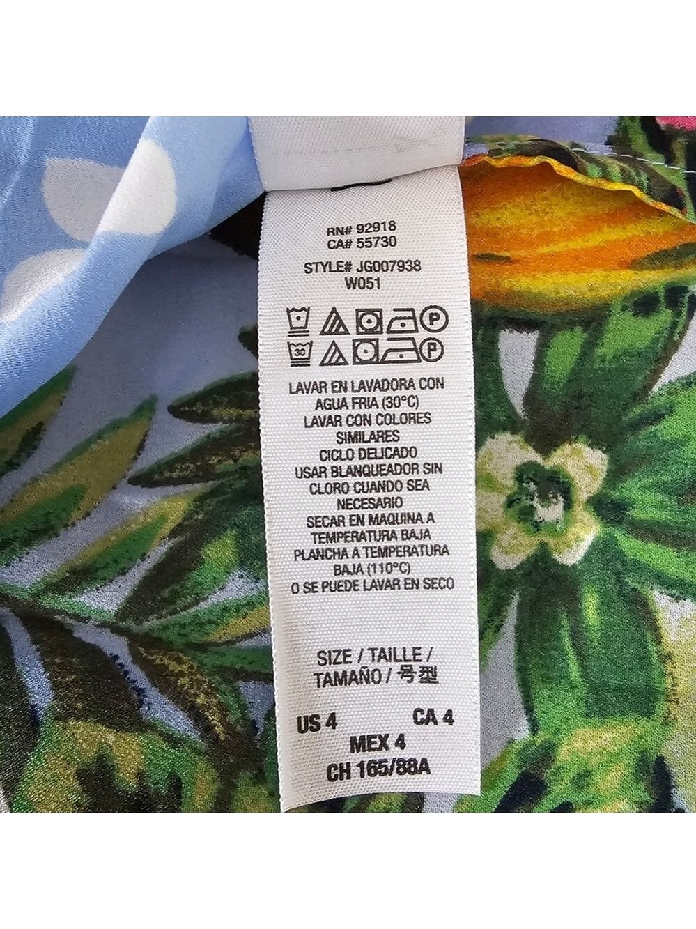 Juicy Couture Paradise Blue Sleeveless Hawaiian Floral Mini Dress Sz 4 - Picture 14 of 14